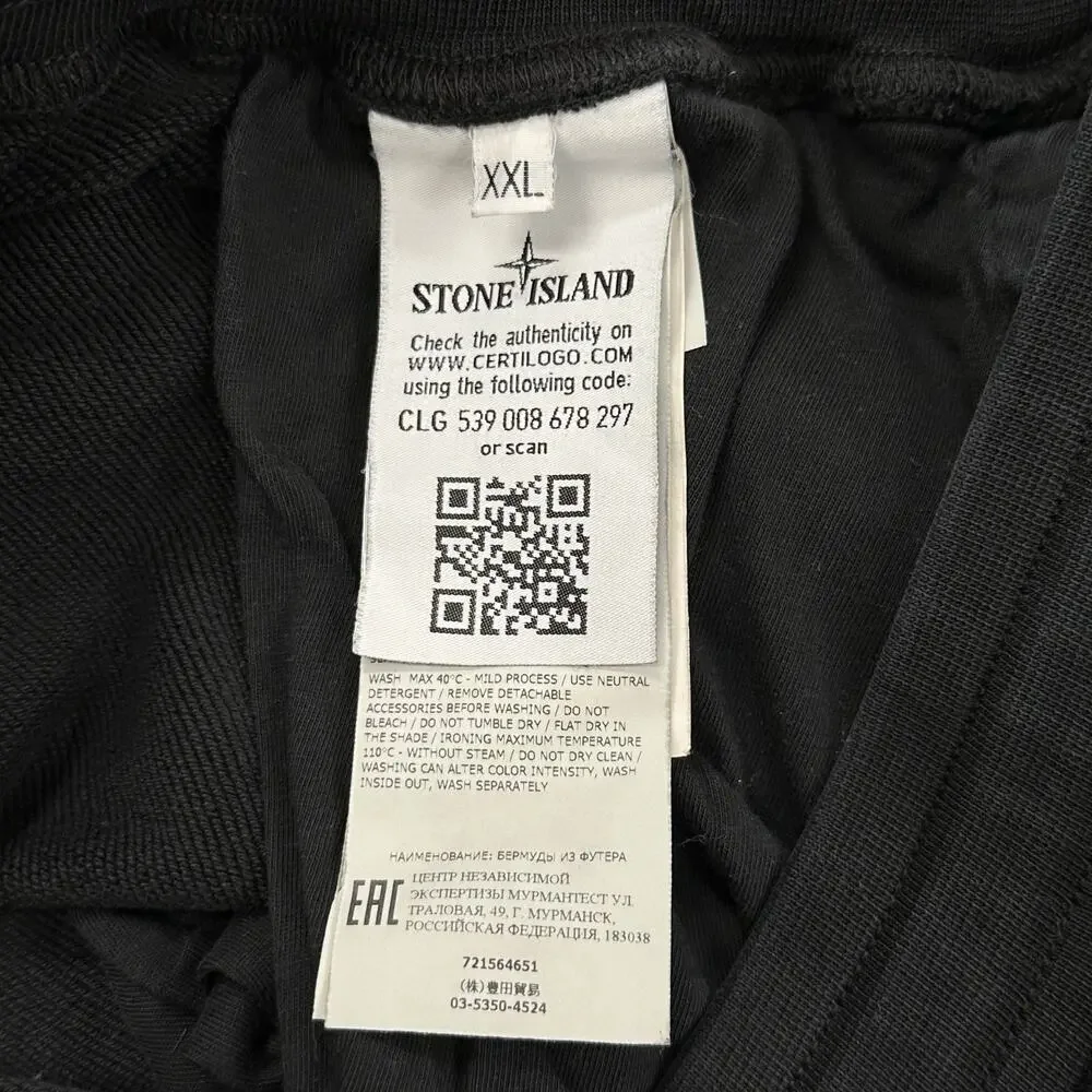 Stone Island Logo Patch Cargo Sweat Shorts Size XXL 2XL B30